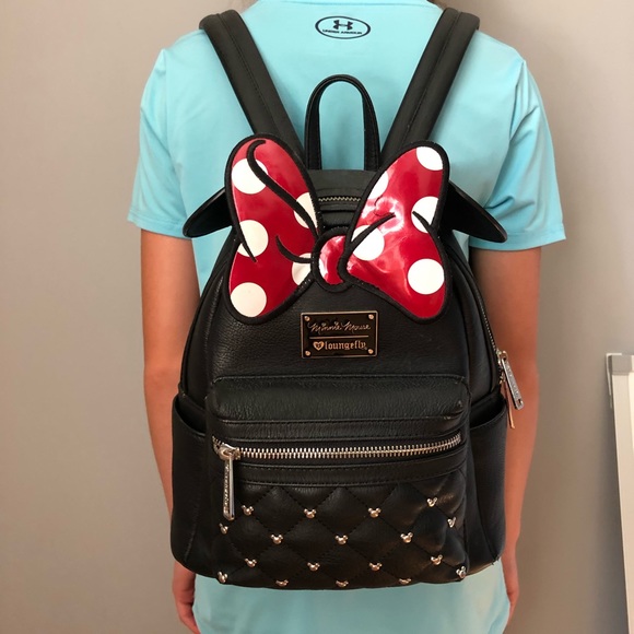 Disney Minnie Mouse Loungefly black backpack purse - Picture 3 of 7